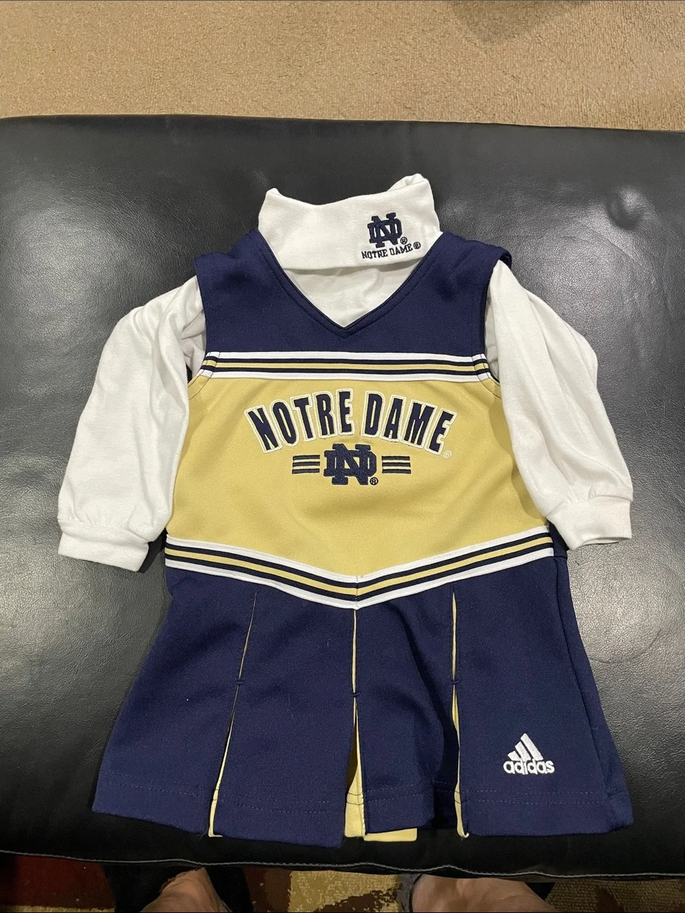 Toddler Adidas Notre Dame 2 piece Cheerleading Outfit 2T